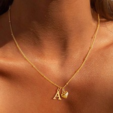 Turandoss Gold Heart Initial Necklace for Women Girls, Gifts for Women Girls