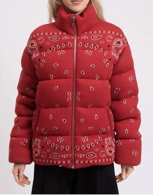 ALANUI Bandana Puffer Jacket   Italy Virgin Wool Statement Outerwear Unisex