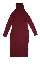 Lulus Dress Womens Large Red Turtleneck Long Sleeve Sweater Bodycon Midi