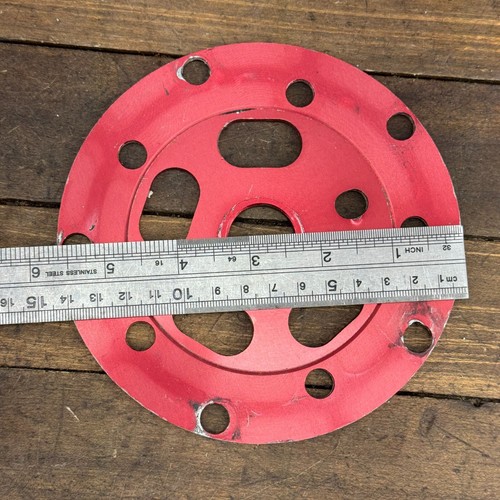 Old School BMX Spider Red WEAR Power Disc Disk Anodized 110 130 BCD 80s A3 - Picture 10 of 11