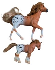 Vintage Kid Kore Appaloosa Horse Figurines Set Of 2 With Curly Manes  Tails