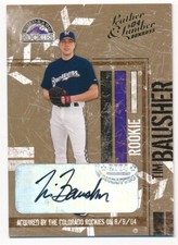 TIM BAUSHER 2004 DONRUSS LEATHER & LUMBER #154 SP AUTO AUTOGRAPH #057/500 MINT