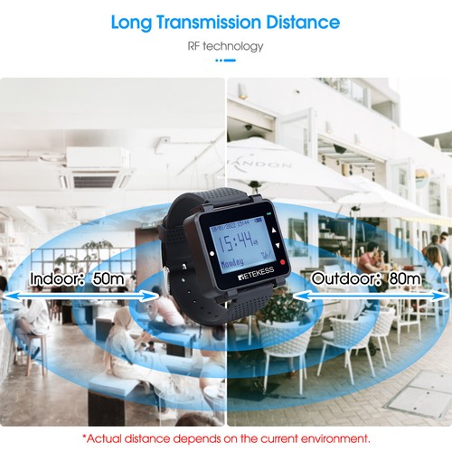 RETEKESS Wireless Restaurant Pager Calling System Waiter 3 Watch 20 Call Button - Picture 3 of 11