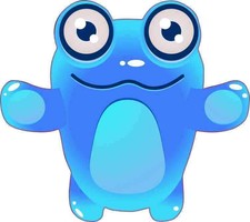 5x4.5 Blue Hug Alien Bumper Sticker Vinyl Truck Car Window Decal Sign Stickers