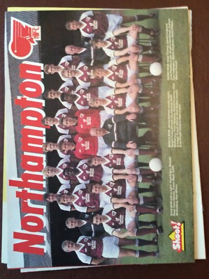 J1c Ephemera Fußball Bild Northampton Town Team Slack Adcock Wilson