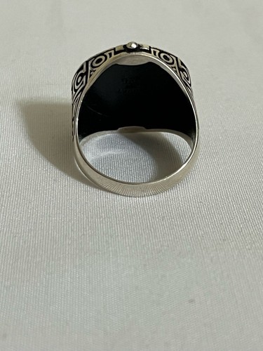 Men's Silver 925 Heavy Ring Genuine Classic Handmade Arabic Design -Jewelry Gift - Picture 6 of 8