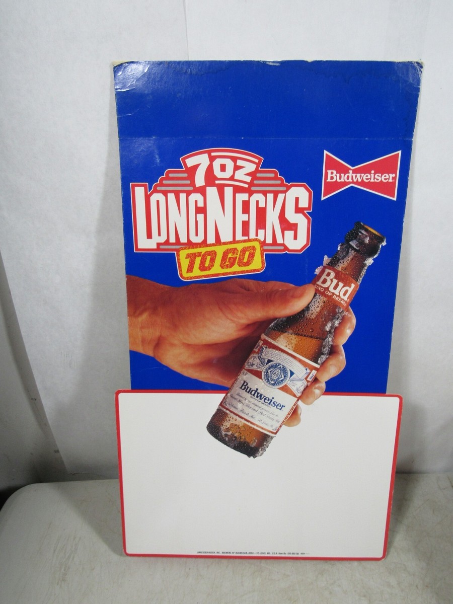 Vintage 1988 Budweiser Beer Cardboard Standee Advertising Sign 7oz