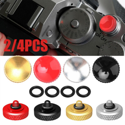 2/4PCS Metal Camera Shutter Release Button for Fujifilm Leica Canon Nikon + More
