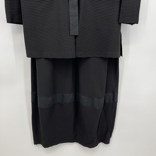 Conjunto de vestido y chaqueta con textura negra talla pequeña/mediana Heidi Ost arte de diseñador - Imagen 4 de 12