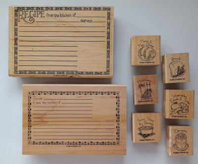 Stampin Up From the Kitchen of: Recipe Stamp Set 2004 Bonus 1996 Recipe Card Sta