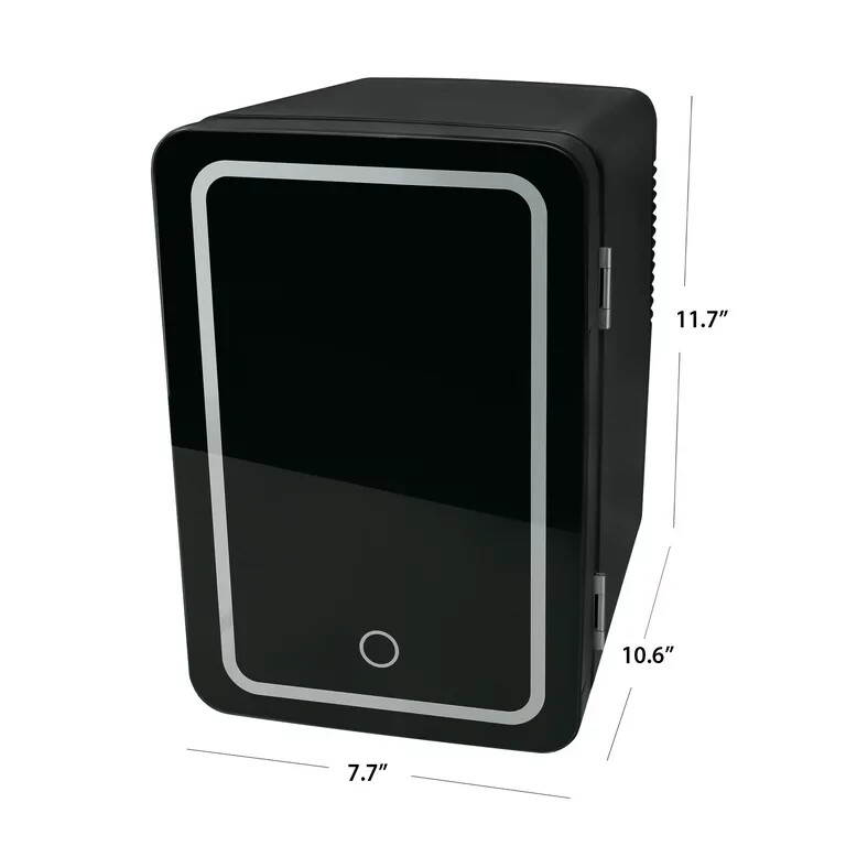 Personal+Chiller+LED+Lighted+Mini+Fridge+Black for sale online eBay