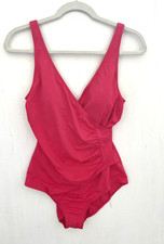 JANTZEN Pink Surplice Wrap Front One Piece Swimsuit Size 12