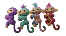 Fingerlings Wow Wee Interactive Monkeys Purple Teal Pink Pink Glitter Lot Of 4