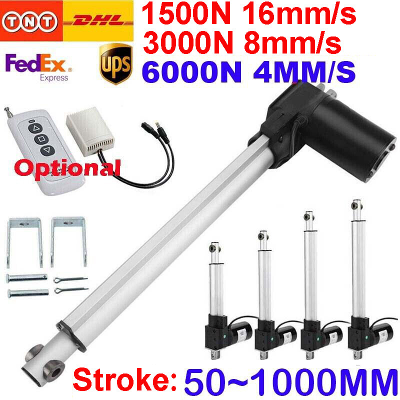 24V Accionamiento lineal eléctrico 1500N 3000N 6000N Motor lineal 50mm 600mm 1000mm