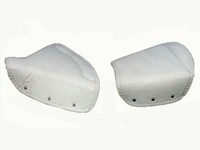 FüR Norton Royal Enfield Triumph Lycett Weiß Leder Vorderer Hinterer Sitzbezug