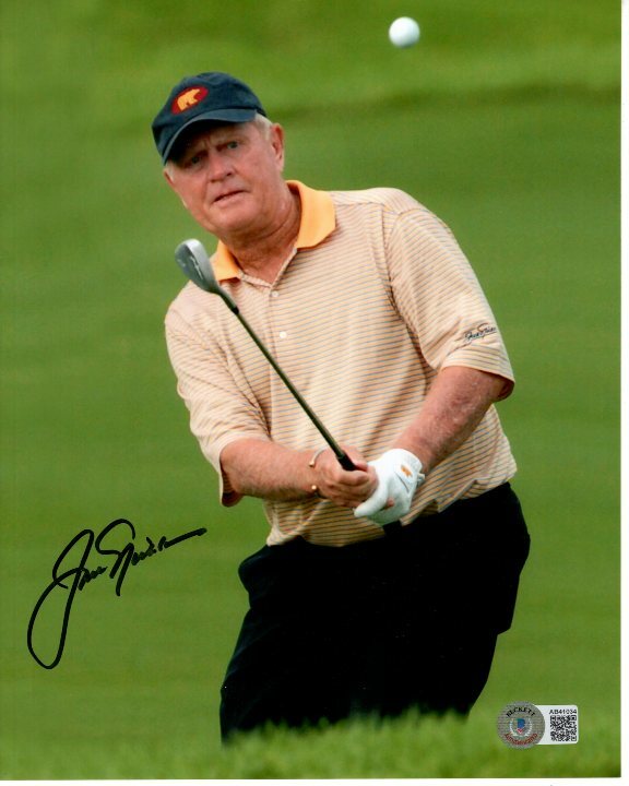Jack Nicklaus Autographed Signed PGA 8x10 GOLF photo Beckett BAS 