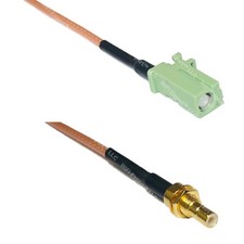 RG316 Avic Green Pioneer Jack to SMB MALE BULKHEAD RF Cable Rapid-SHIP LOT