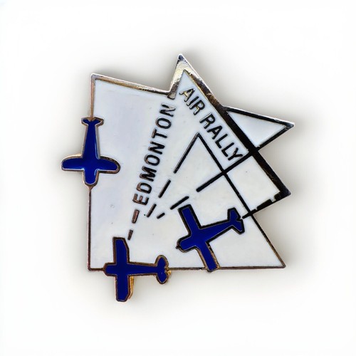 Vintage Edmonton Air Rally Flugzeug Emaille Anstecknadel Hutnadel Alberta Kanada AV