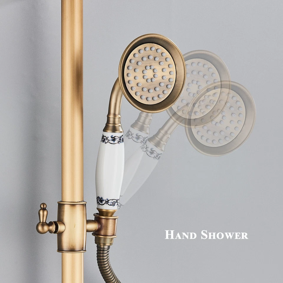 Antik Retro Duschset Duscharmatur Regendusche Dusche Duschsystem mit Handbrause - Bild 4 von 4