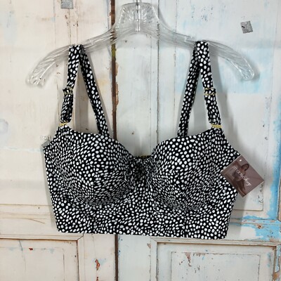 Smart & Sexy Swim Bra Top Polka Dot Padded Underwire 36DDD Style SA625 NWT