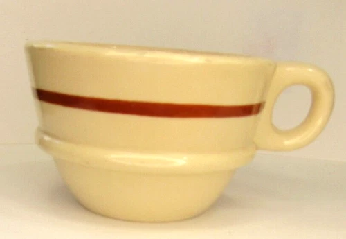 Jackson China Vintage Restaurant Ware Coffee Cup with Stacking Ring Tan Brown