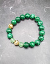 Natural Imperial Green Jade Bracelet & Gold
