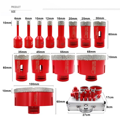 M14 Diamond Drill Core Bit Kit Cut Marble Ceramic Tile Hole Saw Cutter 6-100mm - Picture 2 of 10