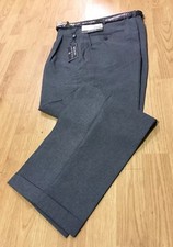 MEN'S HEATHER GRAY PLEATED DRESS PANTS SLACKS TROUSERS BELT CUFFED BOTTOMS NEW