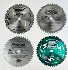 FOUR(4) CIRCULAR SAW BLADE 7 1/4" , Arbor Size: 5/8 in - NOS