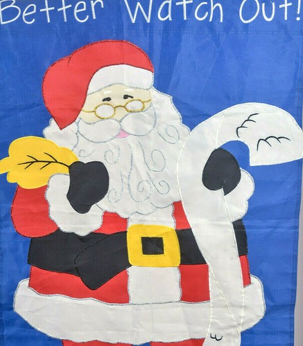 Better Watch Out! Santa Claus St Nicholas-Garden Flag/Holiday Banner-Christian - Imagen 1 de 12