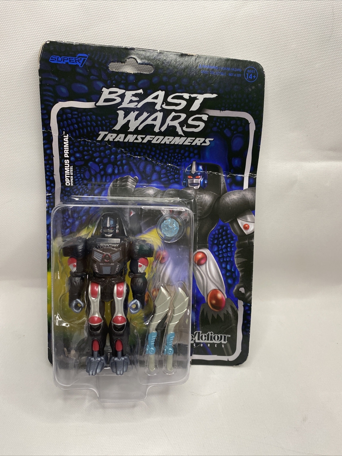 Beast Wars Transformers Super7 ReAction Optimus Primal Hyper Steel