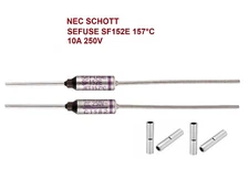 Thermal Fuse Cutoff SEFUSE SF152E 157°C 10A 250V (Pack of 2) w/4 Butt Connectors