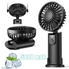 3 in 1 Portable Handheld Fan Foldable Fan Cooler Cooling 5000mAh Rechargeable US