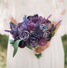 Plum Sola Wood Flower Bridal Bouquet Purple Wildflower Bridesmaid Wedding Flower