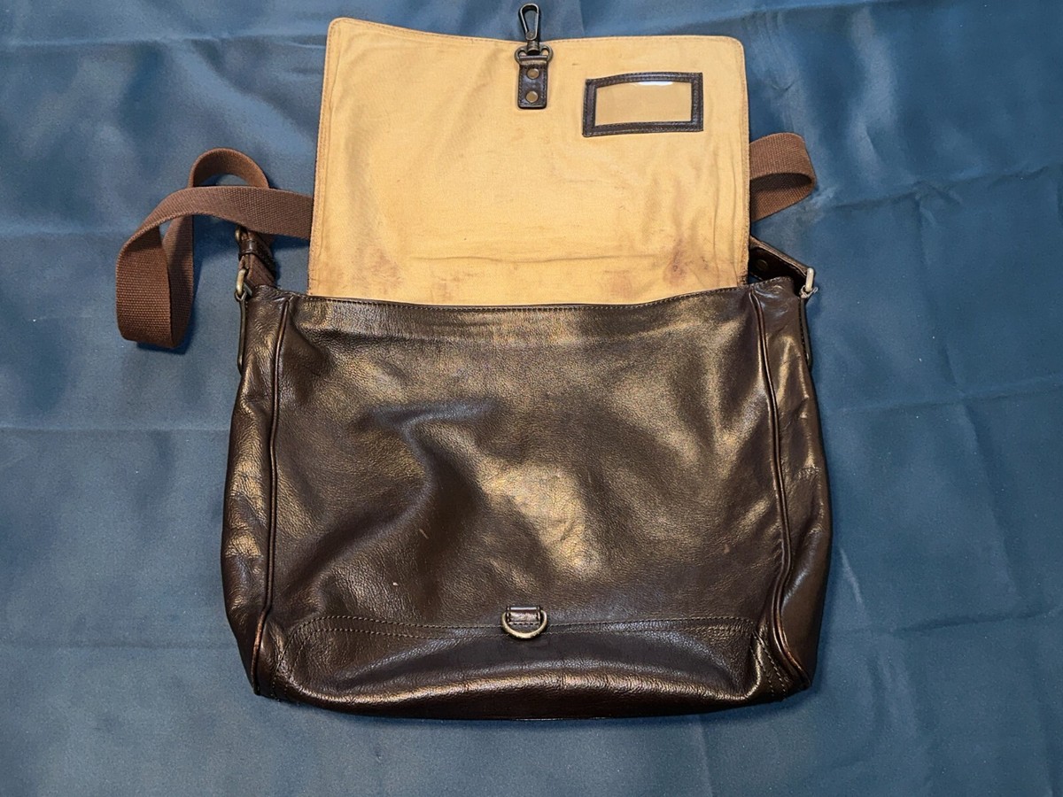 バッグ BANANA REPUBLIC Archive Leather Messeng Vintage Banana Republic Unisex Blk Leather Messenger Bag