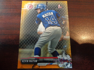 2017 Bowman Kevin Maitan #'ed 23/25 1st Year ORANGE Rookie Card-ANGELS