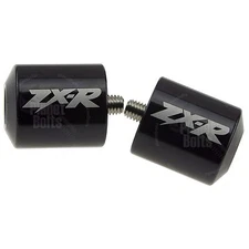 Black Handle Bar End CNC ZX-R Engraved For Kawasaki Ninja Cap Weight Slider