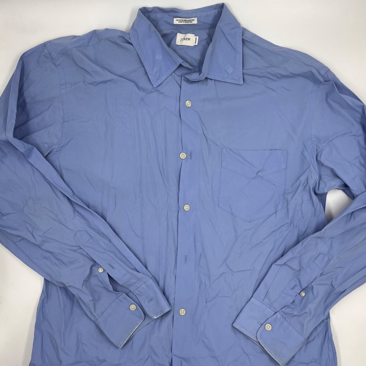 J Crew Mens Button Up Dress Shirt Size 16.5 35 Long Sleeve Cotton Slim Fit