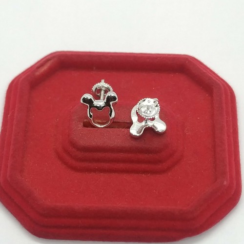Gift Womens Micky Mouse 14K White Gold Plated Stud Earrings Summer Sale - Picture 12 of 12