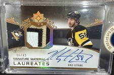 KRIS LETANG SIGNATURE MATERIALS PATCH AUTO /49 PENGUINS