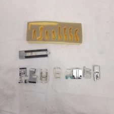 Vintage New Home Sewing Machine 5001 Memory 7 Parts Attachments Lot