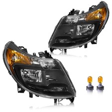 6 Pins Headlight Assembly with DRL 6 Pins With DRL Black Housing Amber Corner