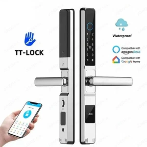 Fingerprint Electronic Smart Door Lock Waterproof Bluetooth Pass Outdoor Sliding