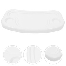 Baby High Chair Replacement Feeding Tray White Plastic 19.3" x 9.8" Cup Holders