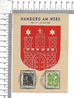 Erinnerungskarte Hamburg am Werk 5-30 Mai 1948 Ausstellung Stempel ; 62595 - Bild 1 von 2