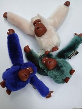 3 three Large KIPLING Monkeys Key Chain Ring Bag Charm New with Tags