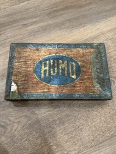 Vintage Humo Cigar Tin Box Faux Wood Grain Mazer Cigar Mfg Co Detroit Mich 2/15c