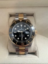 Rolex Sea-Dweller 126603 Gold and Silver Oyster Bracelet with Black Bezel