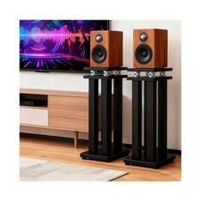 17in Heavy Duty Speaker Stands Pair up to 110lbs, Vibration-Absorbing MDF Des...