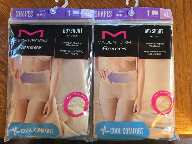 Maidenform Flexees Boyshort Shapewear Xl Firm Control Nude 4 Pairs New